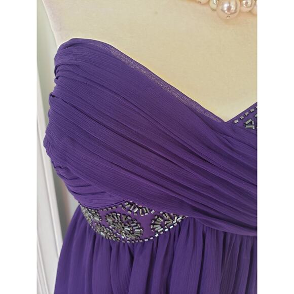 New Maggy London purple strapless cocktail dress - Picture 8 of 10